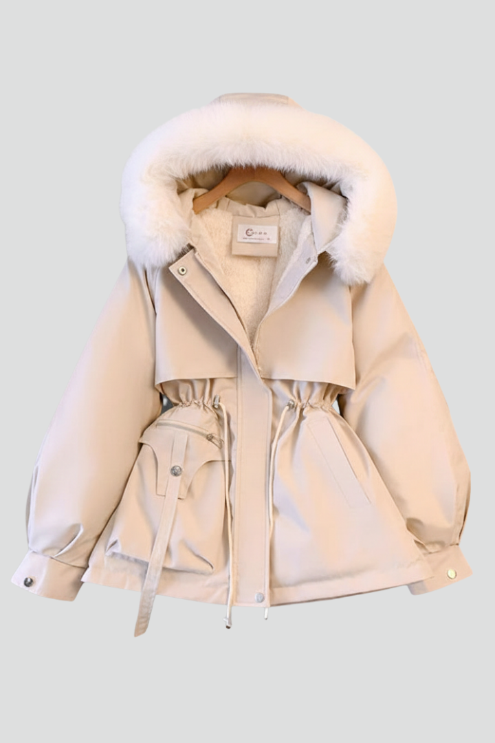 Women’s Parka Jacket with Hood and Drawcord