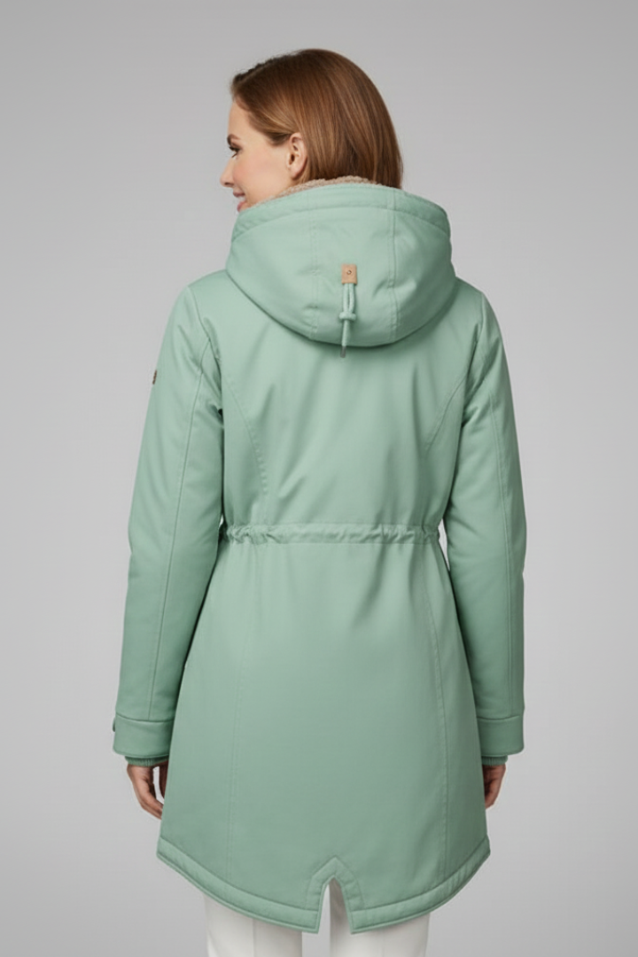 Women’s Parka Jacket with Hood and Zipper