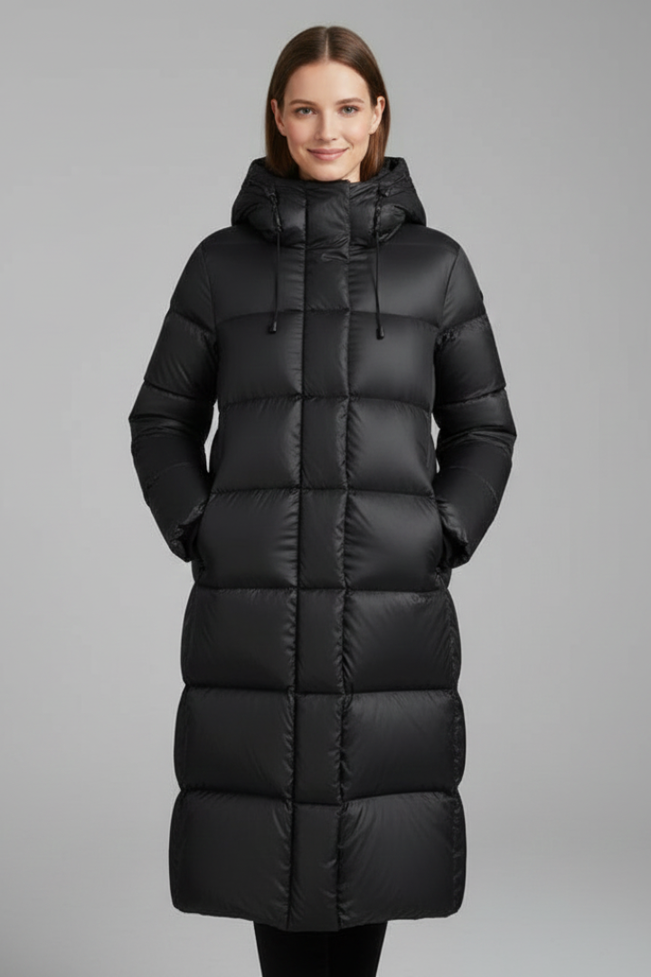 Women’s Quilted Jacket with Adjustable Hood and Zip