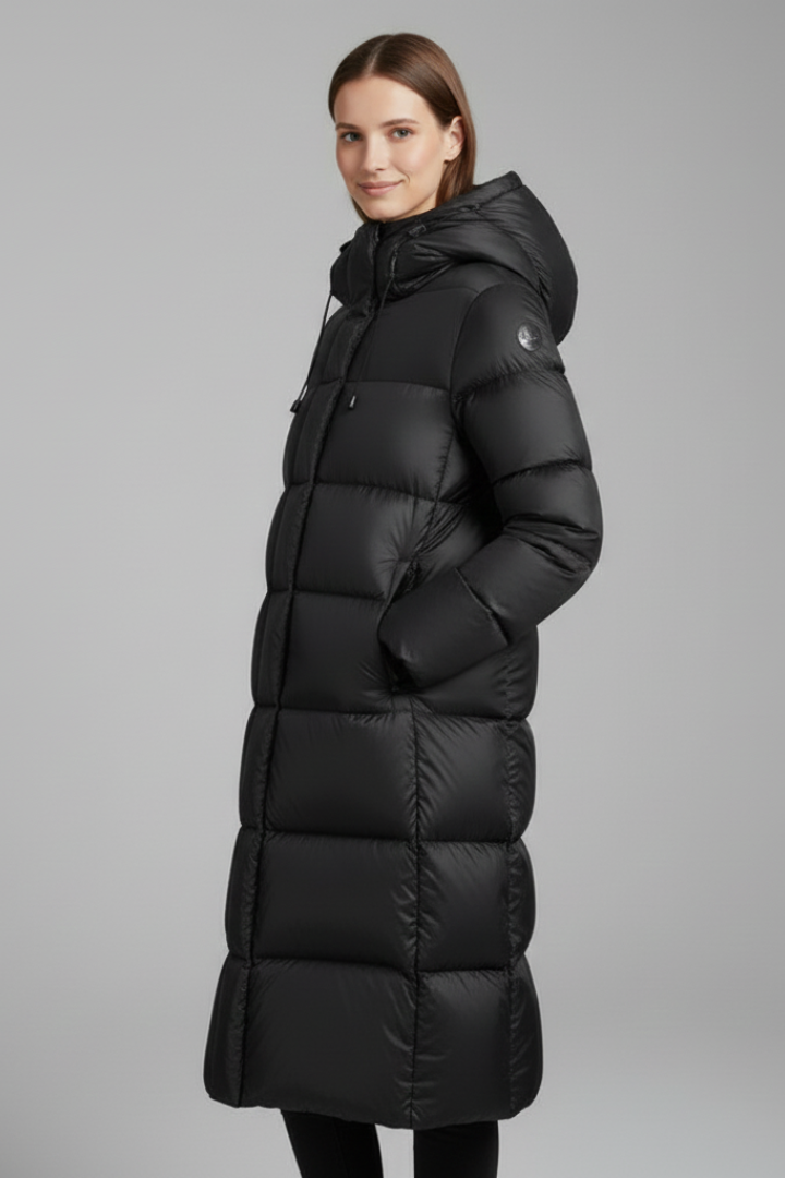 Women’s Quilted Jacket with Adjustable Hood and Zip