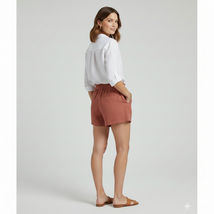 Women’s Shorts with Drawstring Waist and Ruffle Hem