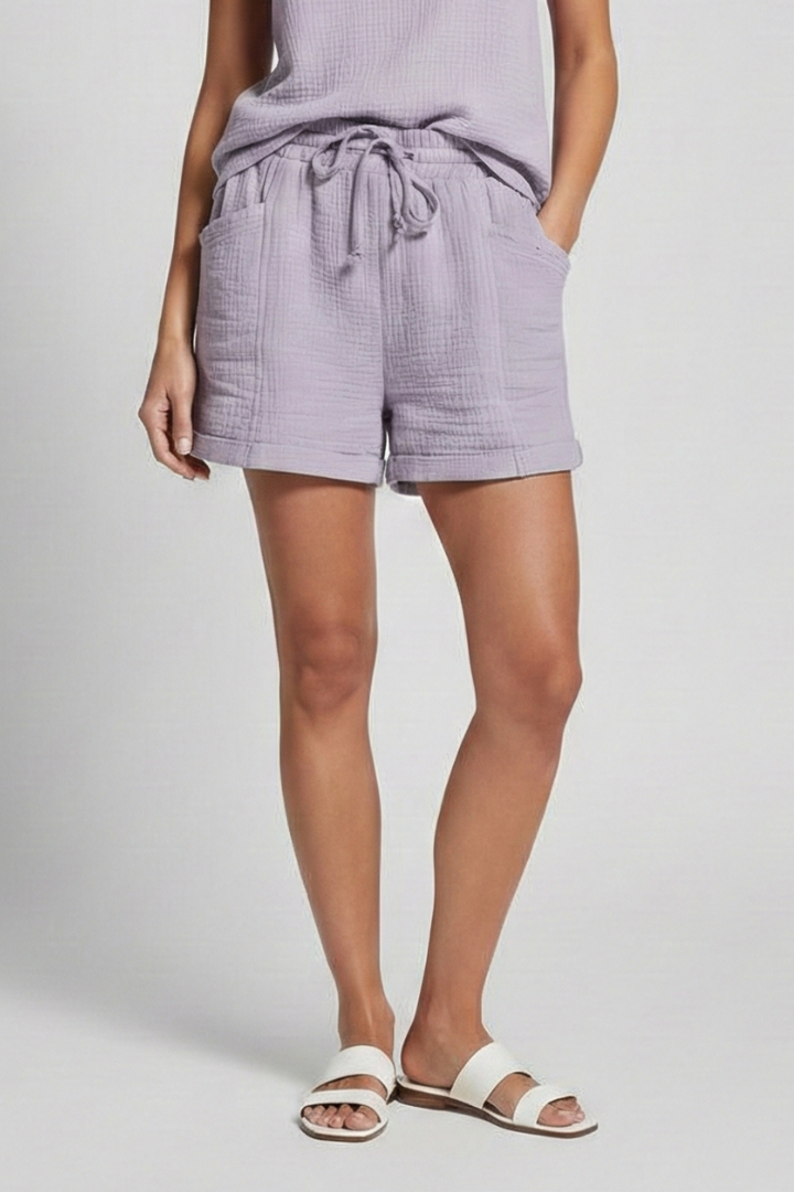 Women’s Shorts with Drawstring Waist and Side Pockets