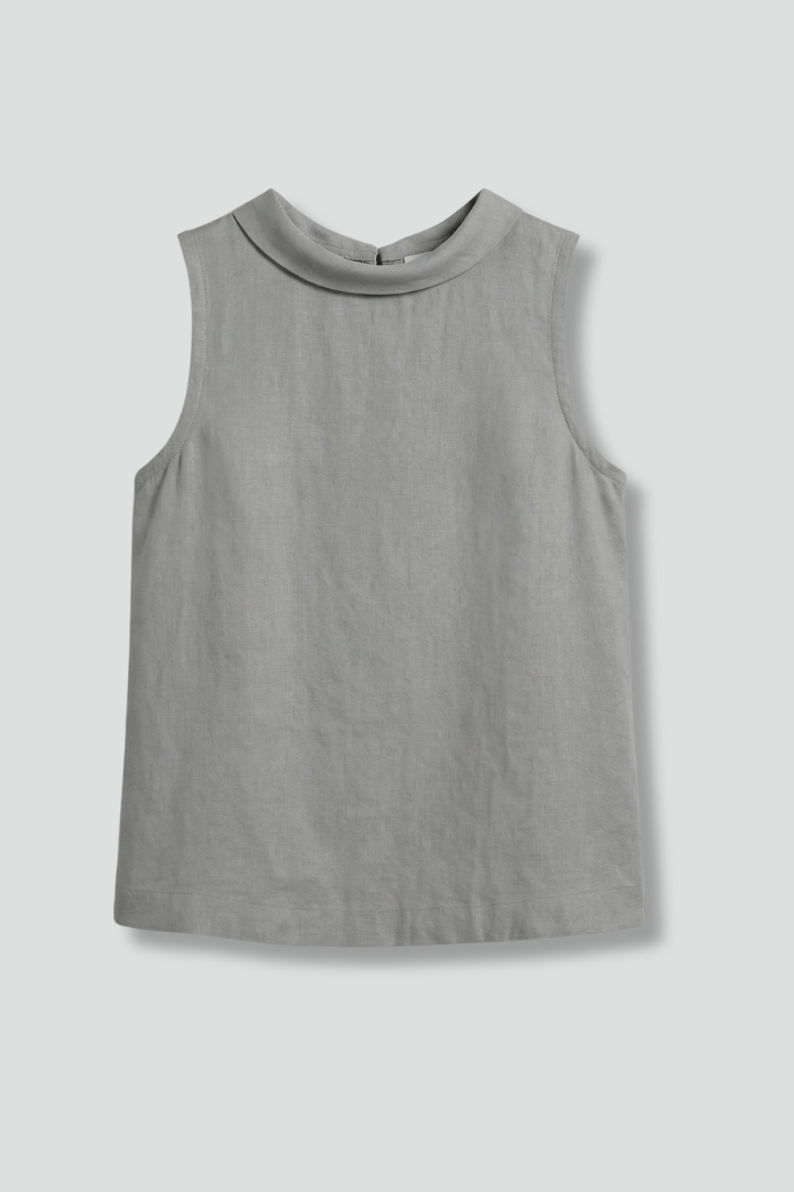Women’s Sleeveless Top with Roll Neck and Straight Hem
