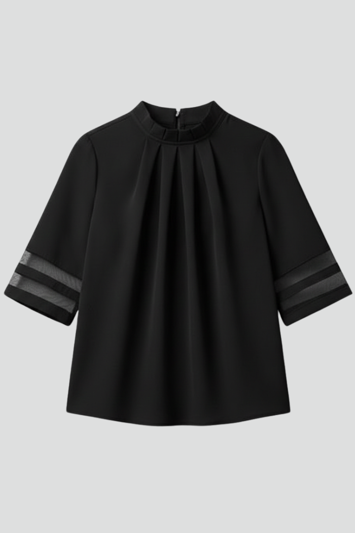 Women’s T-Shirt with High Neck and Sleeves