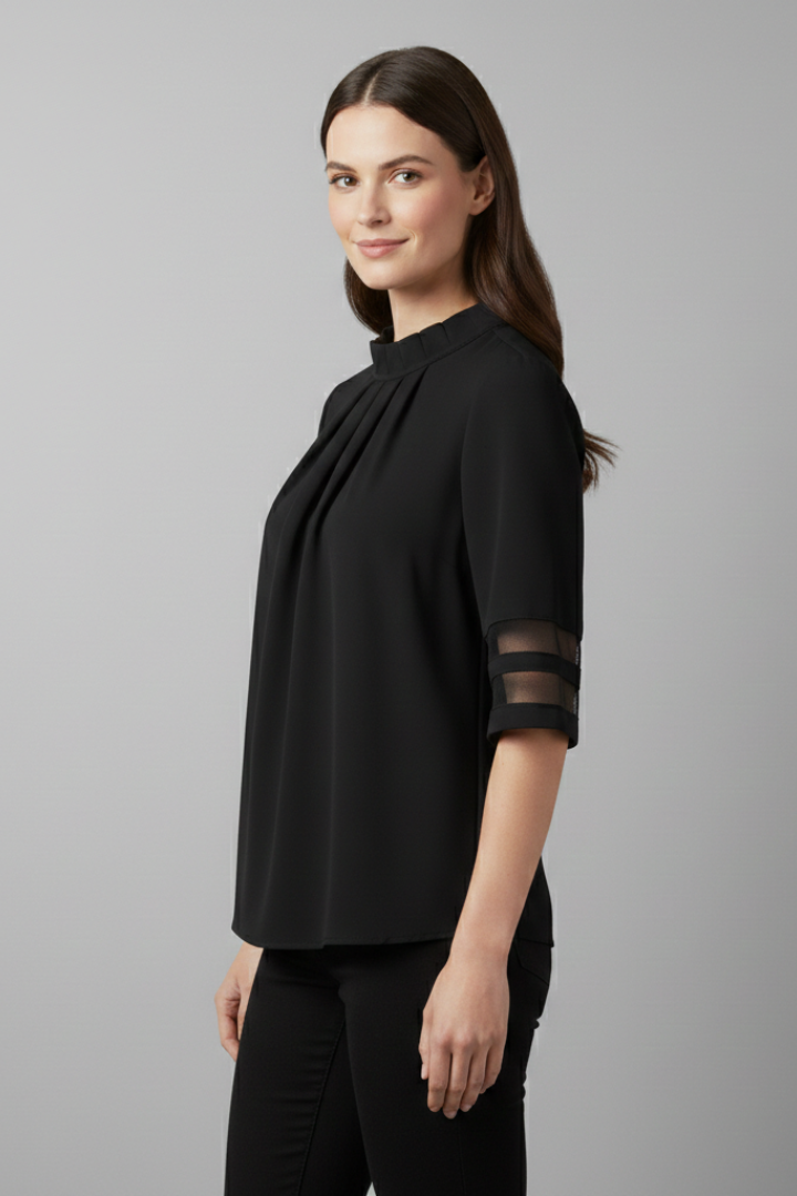 Women’s T-Shirt with High Neck and Sleeves