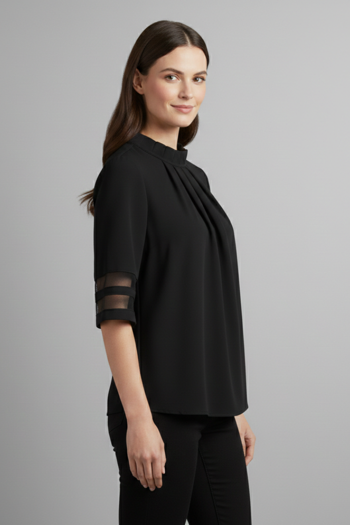Women’s T-Shirt with High Neck and Sleeves