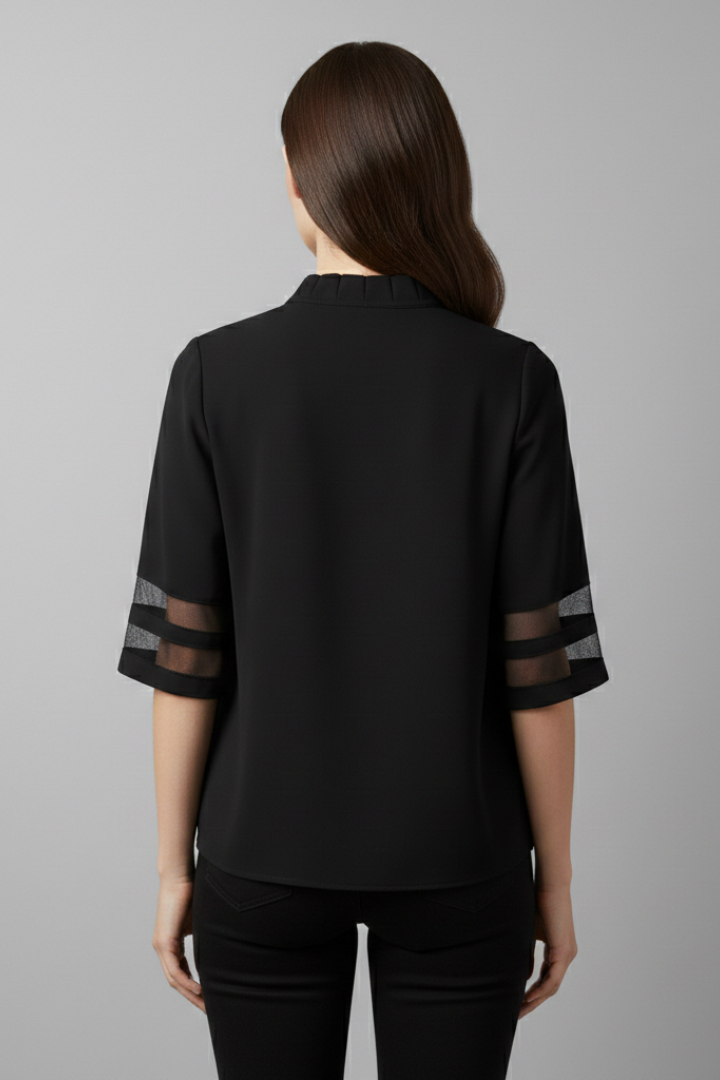 Women’s T-Shirt with High Neck and Sleeves
