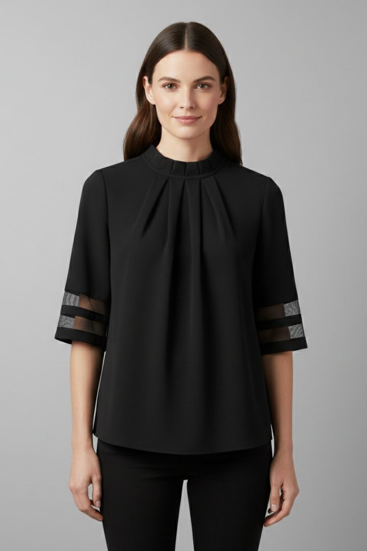 Women’s T-Shirt with High Neck and Sleeves