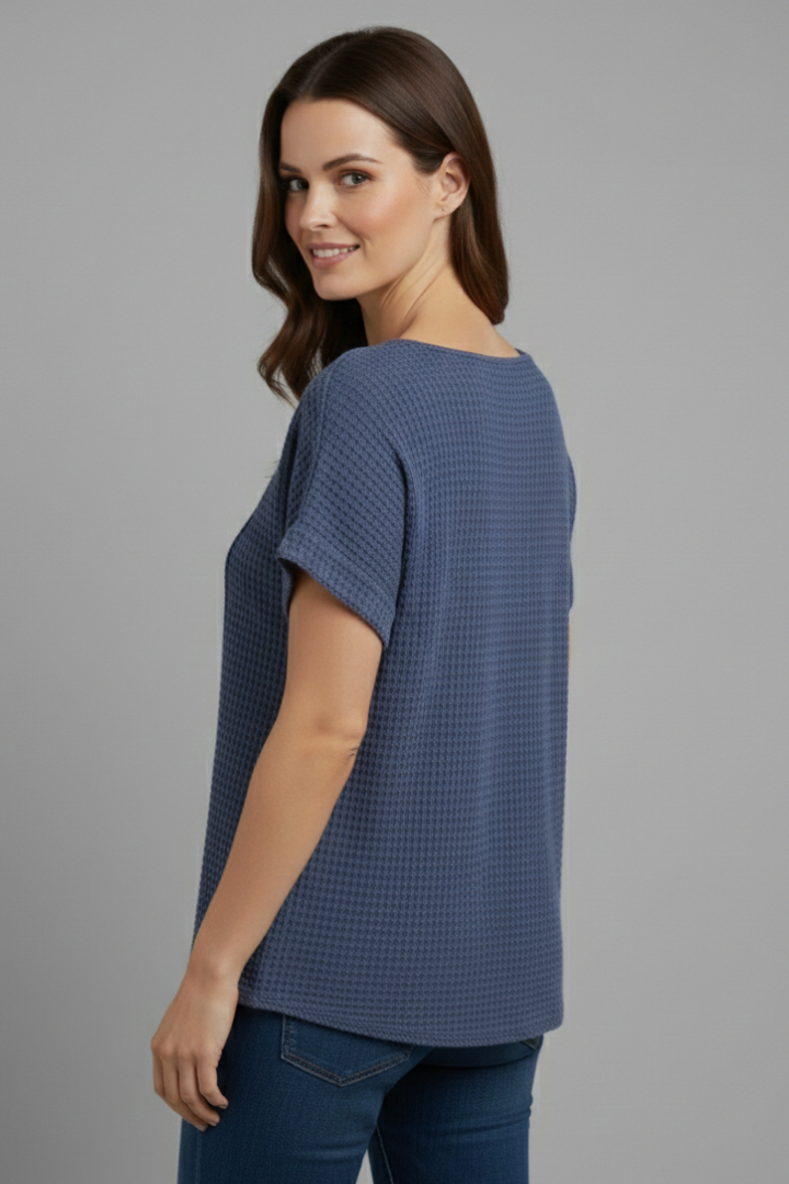 Women’s T-Shirt with Inserts and Round Neckline