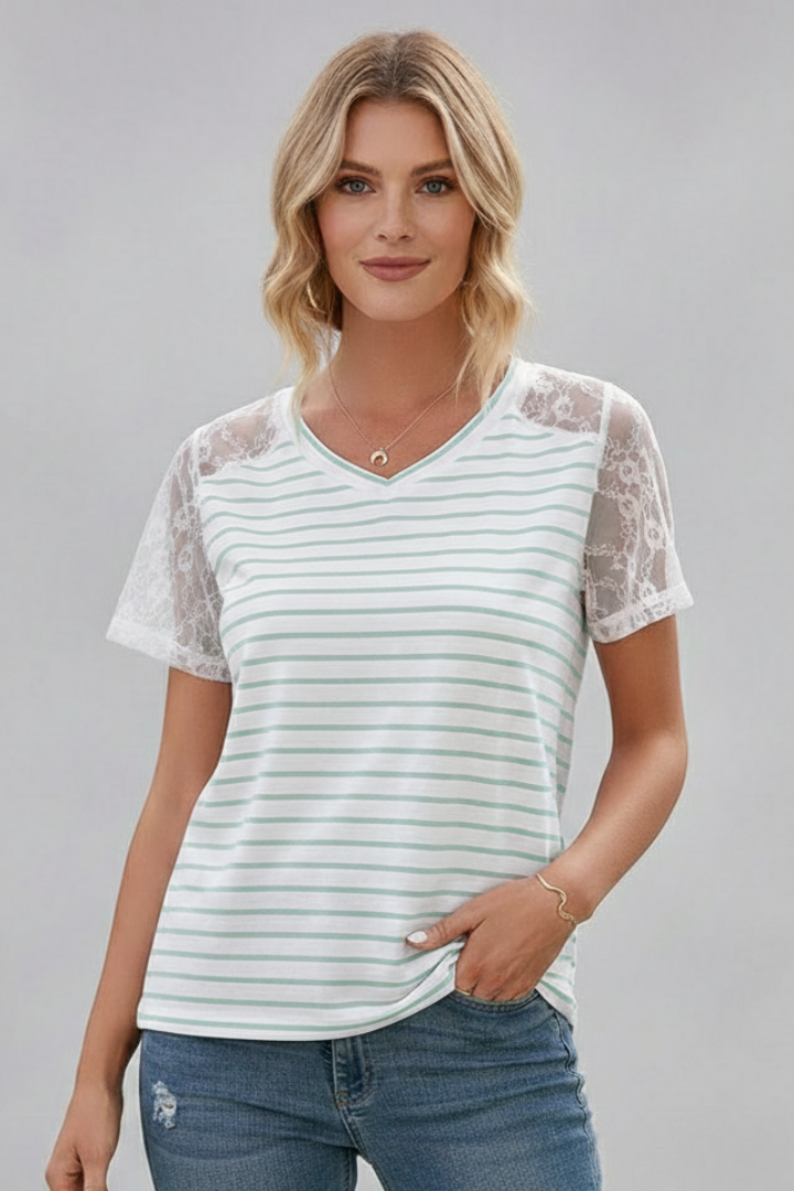 Women’s T-Shirt with Round Neckline and Sleeves