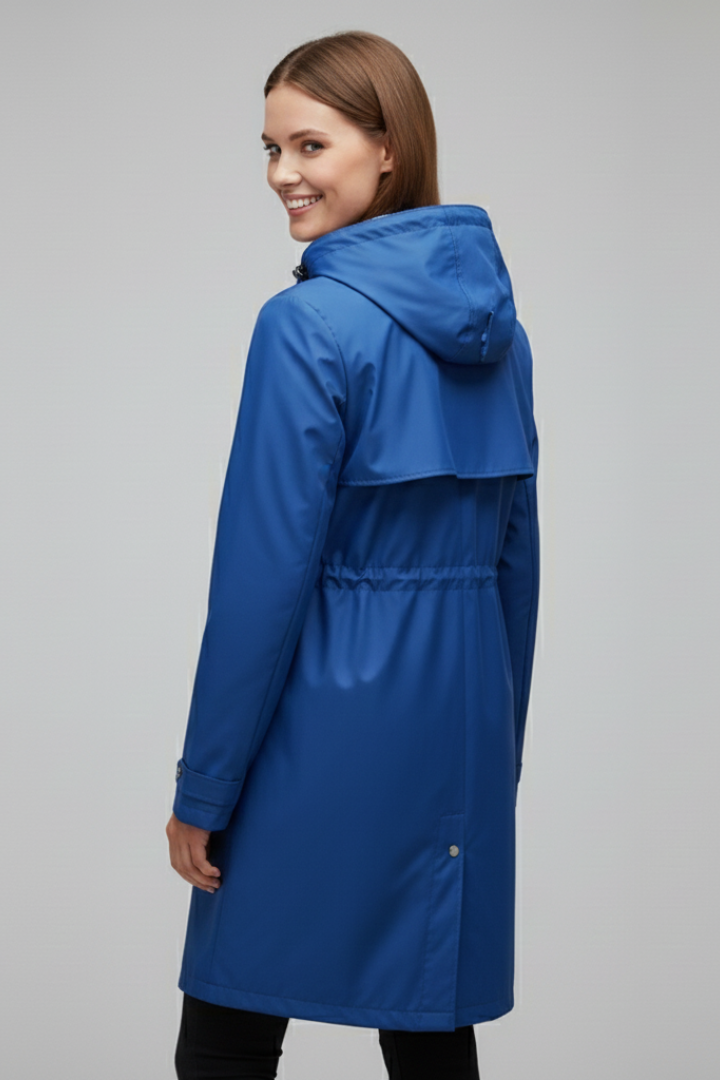 Women’s Trench Coat with Hood and Zip