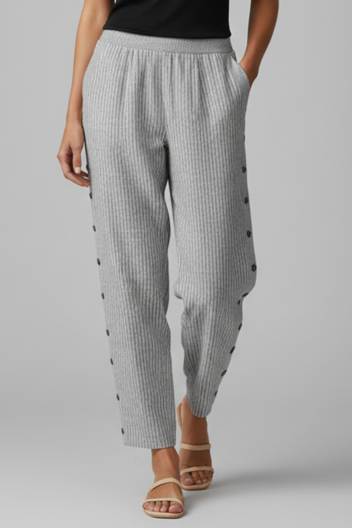Women’s Trousers with Elastic Waist and Button Front