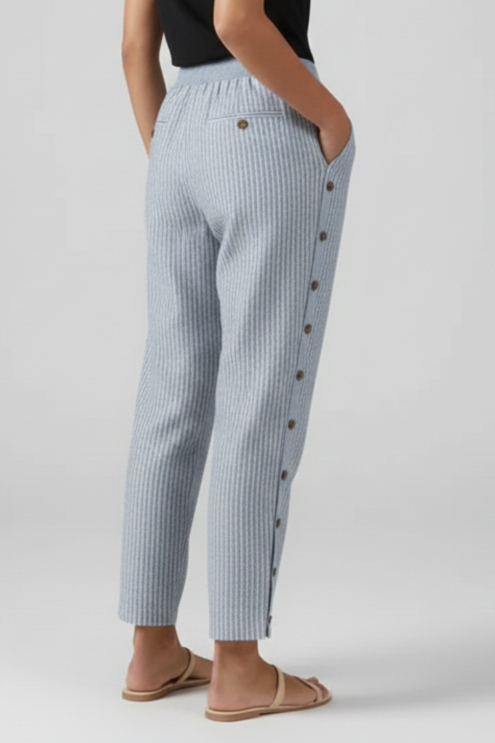 Women’s Trousers with Elastic Waist and Button Front