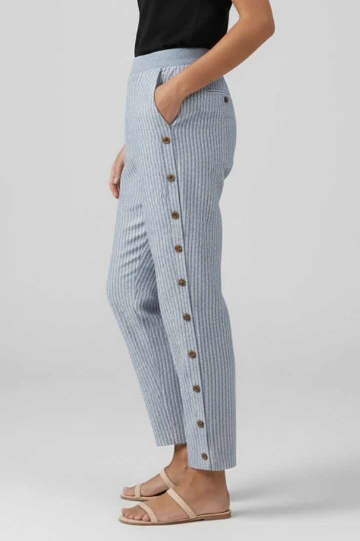 Women’s Trousers with Elastic Waist and Button Front