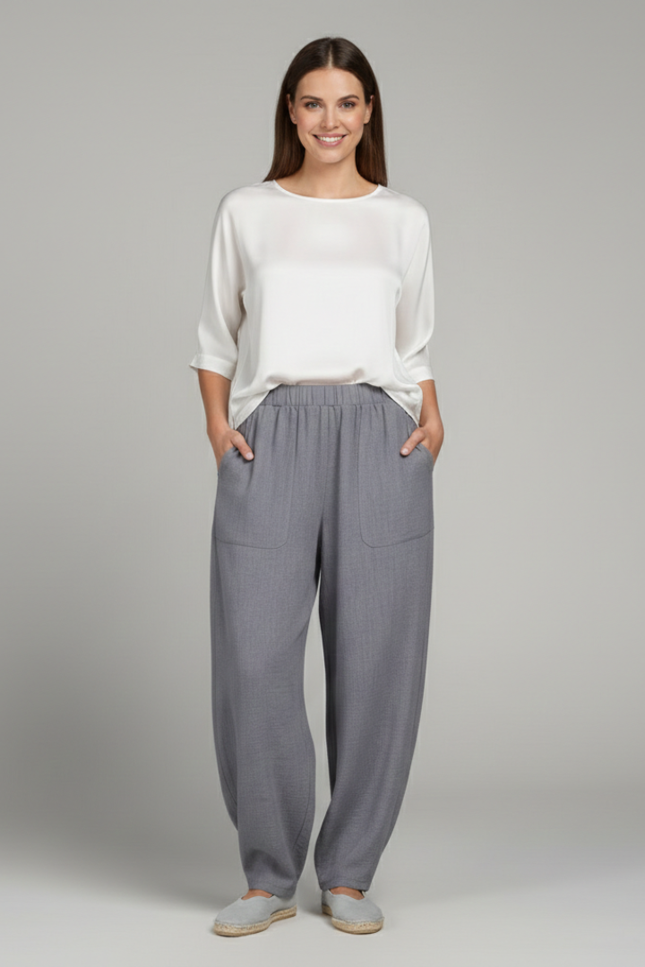 Women’s Trousers with Elastic Waist and Side Pockets
