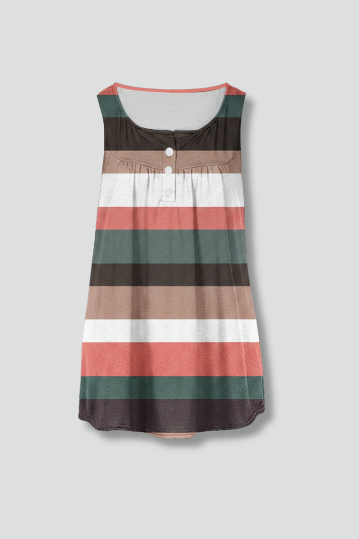 Women’s Tunic Top with V-Neck and Striped Print