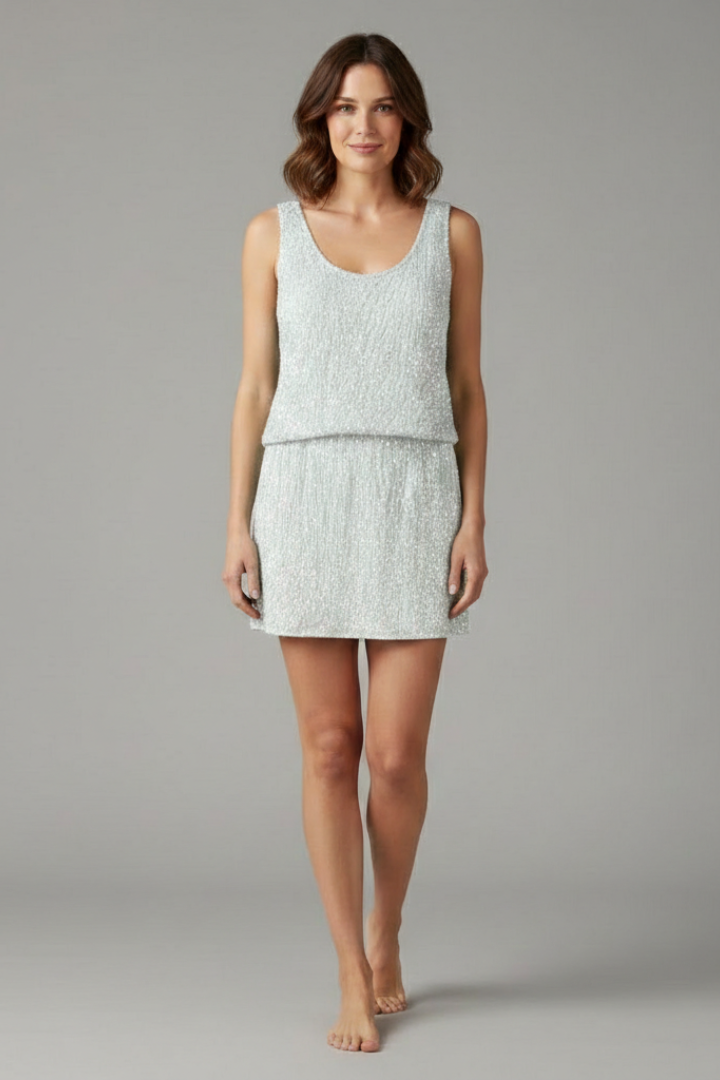 Women’s Two-Piece Set with Strap Top and Mini Skirt