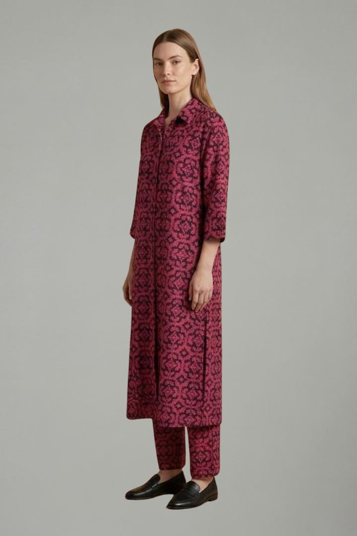 Women’s Two Piece Set with Geometric Pattern and Relaxed Fit