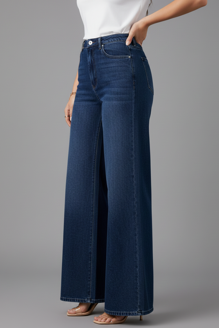 Women’s Trousers with High Waist and Wide Leg
