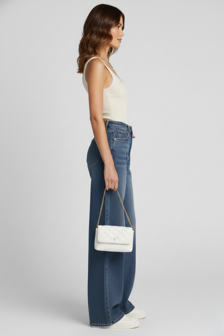 Women’s Wide-Leg Jeans with Pockets and Lining