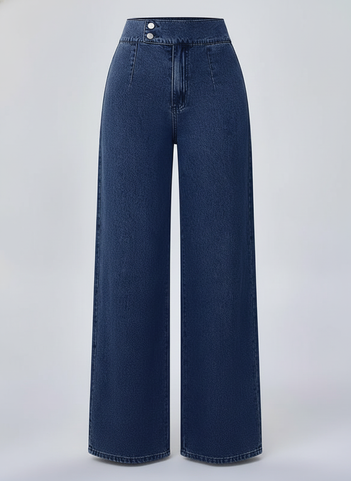 Women’s Wide-Leg Trousers with Button Closure and Medium Stretch